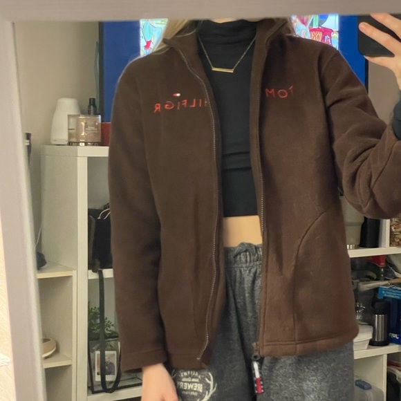 BROWN Tommy Hilfiger fleece zip up jacket - Picture 5 of 5